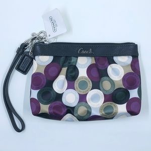 NWT Coach Sabrina Wristlet- Coach 1941 Multicolor Circle Motif on Sateen